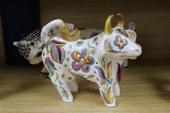 One Wedgwood bull and one Wedgwood & Co. bull including Zodiac